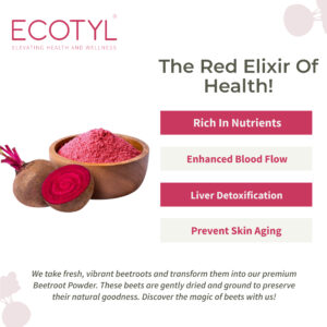 Ecotyl Beetroot Powder | Boosts Metabolism | Good For Skin – 100g