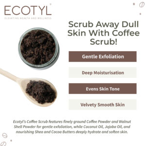 Ecotyl Natural Coffee Body Scrub | For Gentle Exfoliation | No Silicones & Mineral Oil | – 100g