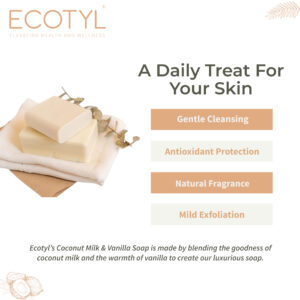 Ecotyl Coconut Milk Soap with Vanilla | 100% Natural | Nourishing & Hydrating | Set of 2 | – 200g