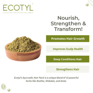 Ecotyl Ayurvedic Hair Pack | For Hair Conditioning & Strengthening | Blend of 10+ Herbs | – 100g