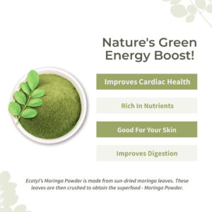 Ecotyl Moringa Leaf Powder | Natural Multi-Vitamin | Good for Hair & Skin | – 150g