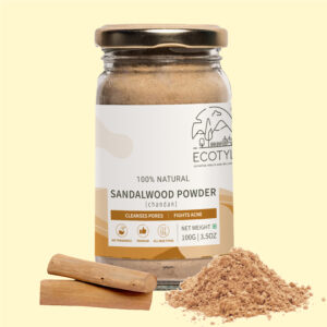 Ecotyl Pure Sandalwood Powder | Face Pack for Skin | Brightening & Pore Cleansing | – 100g