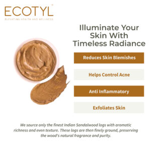 Ecotyl Pure Sandalwood Powder | Face Pack for Skin | Brightening & Pore Cleansing | – 100g