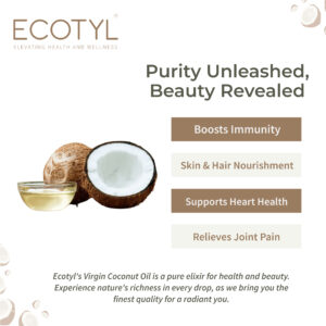 Ecotyl Cold-Pressed Virgin Coconut Oil | Kachi Ghani |Suitable for Cooking | – 500ml
